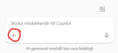 Bild som visar plus-symbolen för knappen Lägg till innehåll