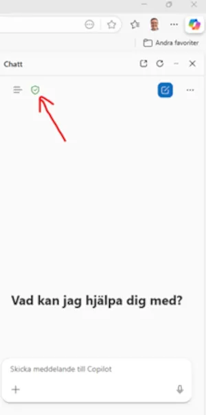 Bilden visar den lilla gröna sköldsymbolen