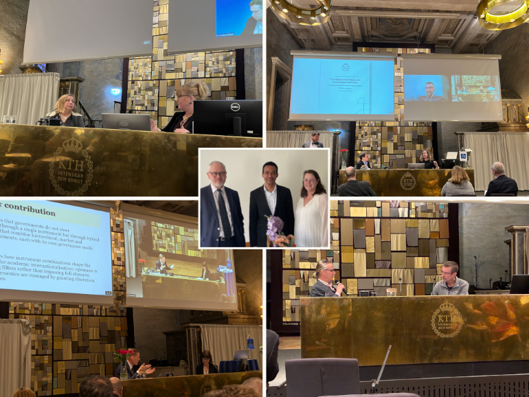 Five pictures in a collage, where each picture shows a moment from one of the defenses.