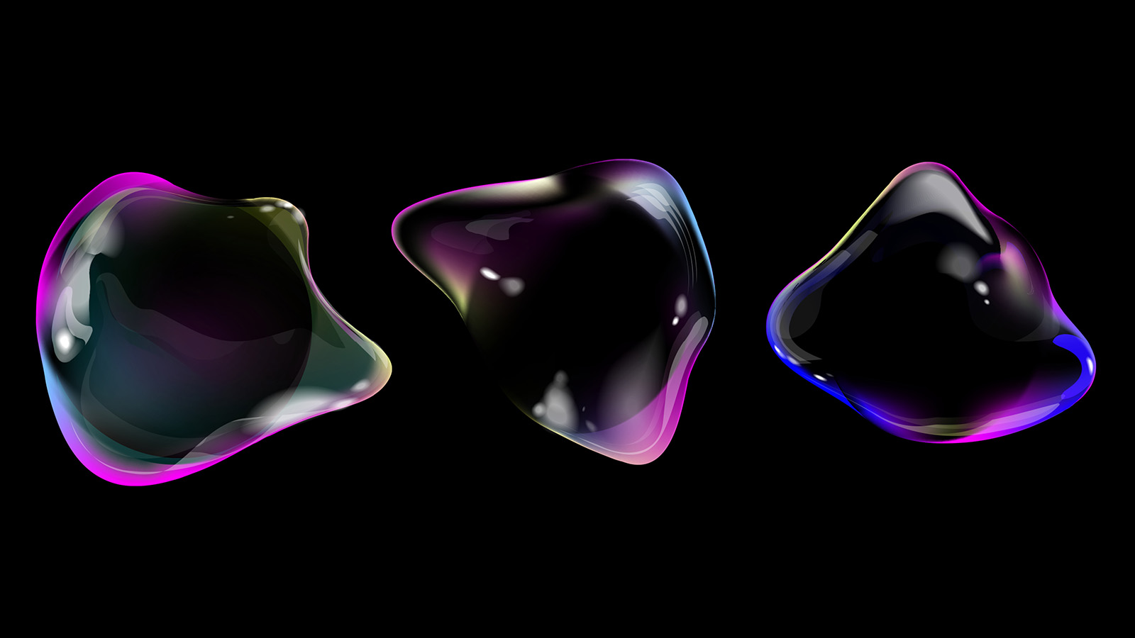 Liquid shapes, AI-generated image