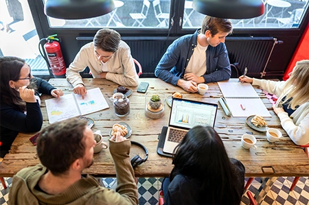 Students studying together in Nymble
