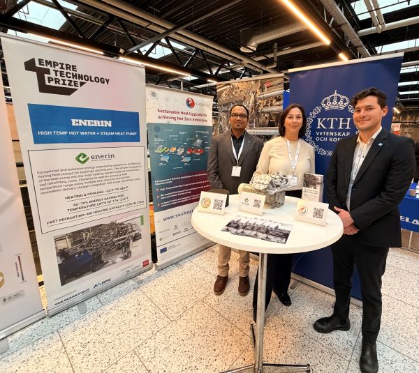 HPT Staff at KTH booth in Enerin's stand at HTHP Symposium, Copenhagen, Denmark.