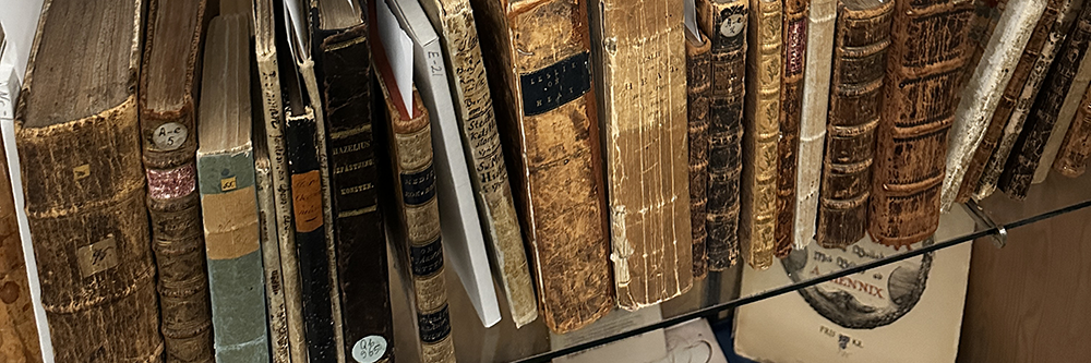 Back of books from the older collection