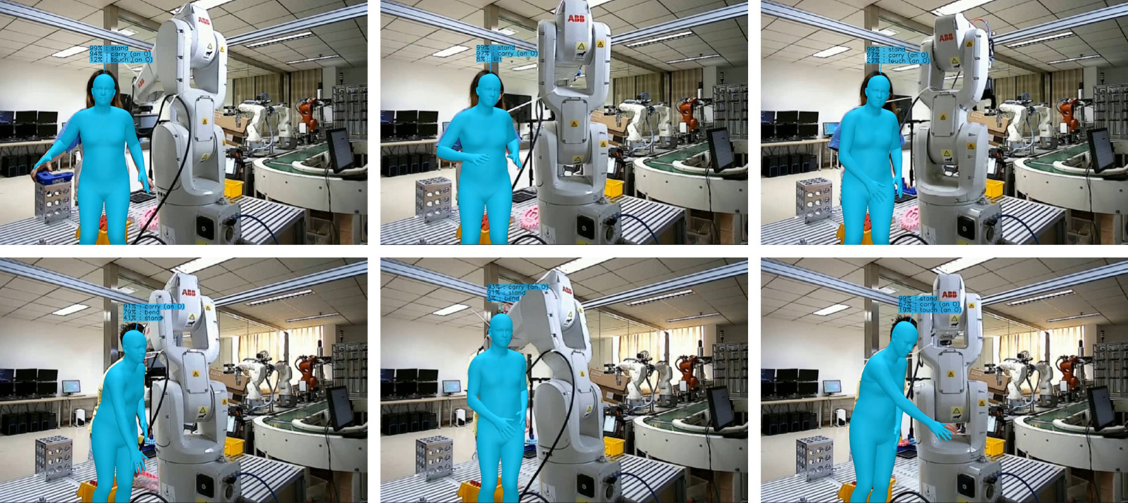 The figures show motion tracking results of an assembly task.