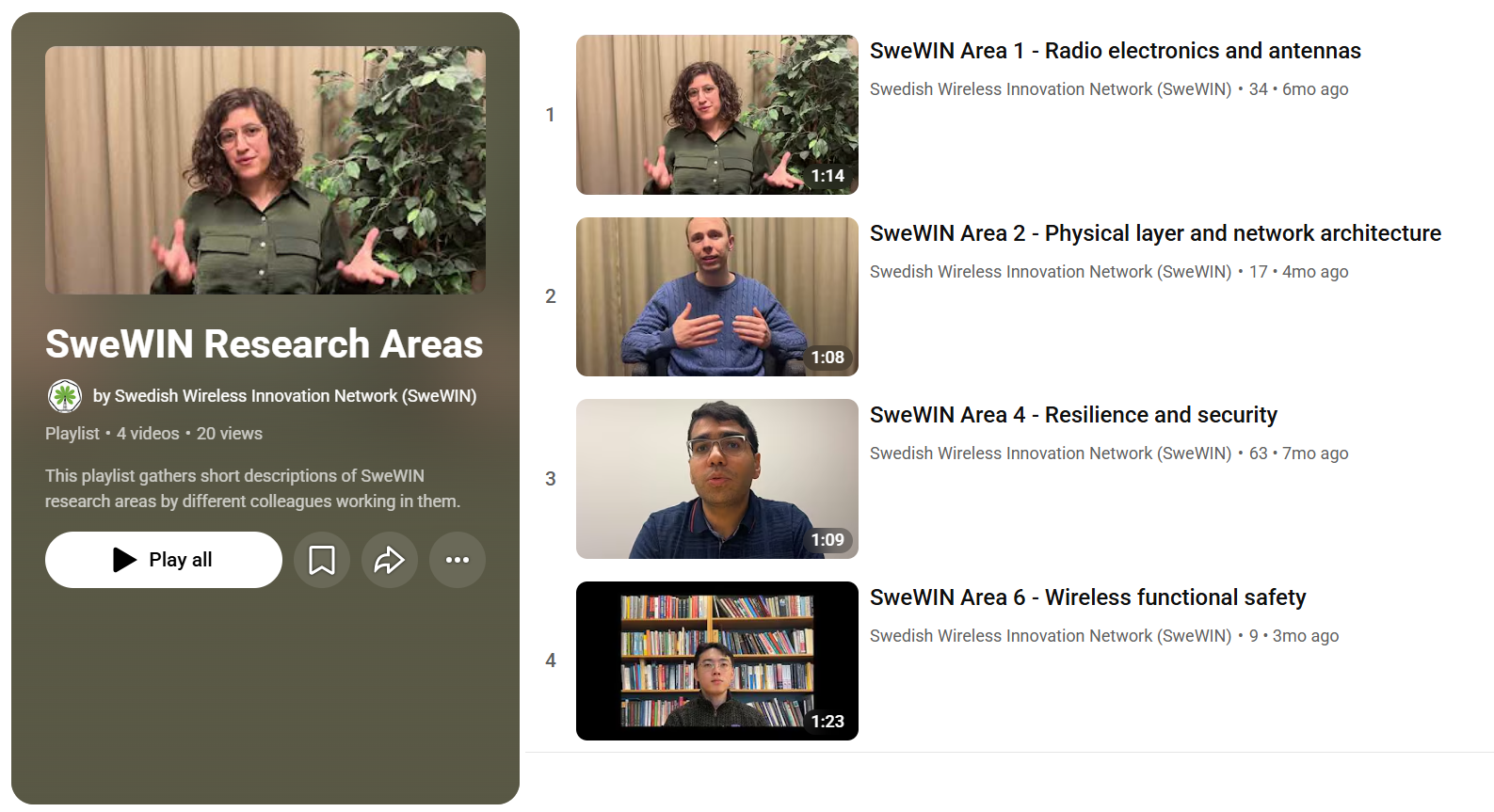 SweWIN Research areas