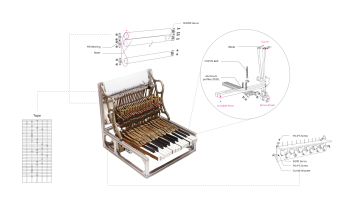 Design sketches of a deconstructed piano