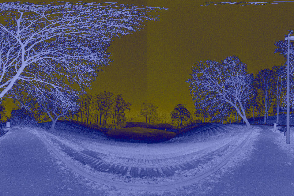 Point cloud, lidar scanning av Rålamshovsparken