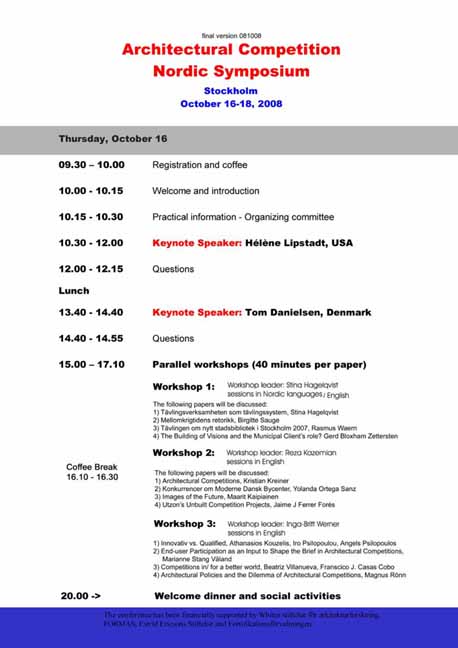 Conference Day 1, October 16