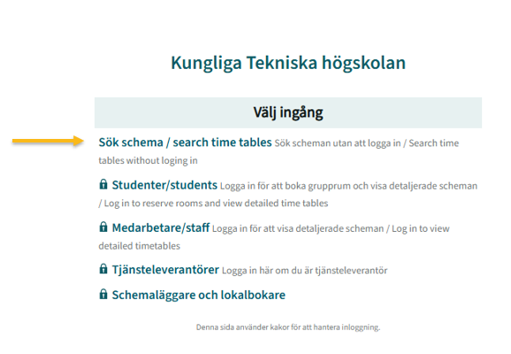 Visa förenklat schema utan inloggning