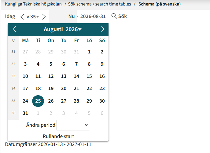 välj datum 