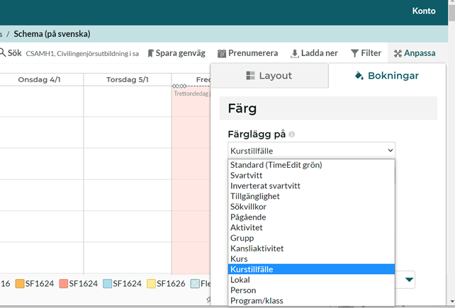 Anpassa schemats utseende 