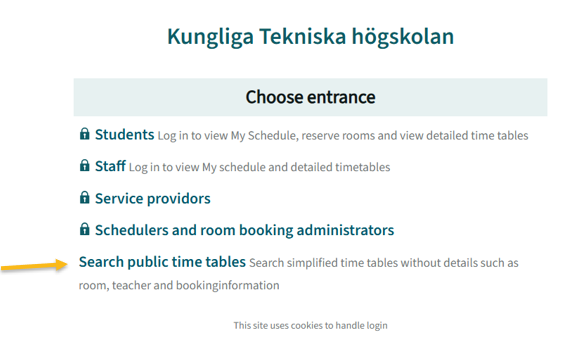 Select Search TimeTables