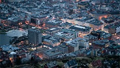 Birdeye view over city