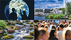 Collage nature and people