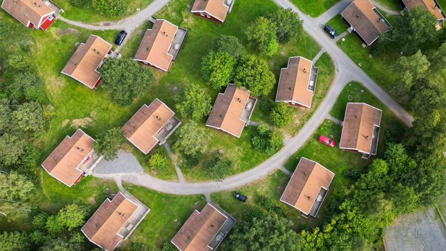 Cabins seen from above
