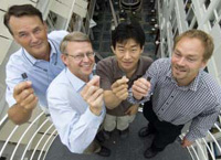 Från vänster: Bo Hammarlund, Mikael Östling, Hyung-Seok Lee and Martin Domeij.