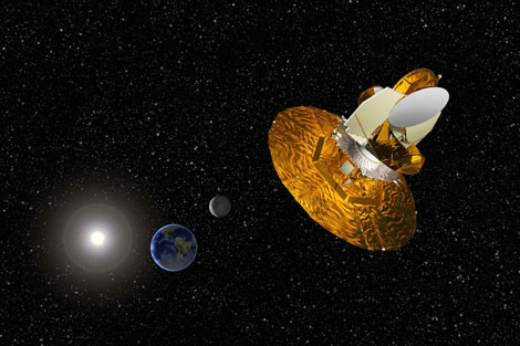 Illustration av WMAP-satellit som samlar in data som underlag för forskare att förstå Big Bang.