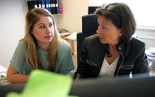 My Delby och Gunilla Appelgren, handläggare på ABE-skolan.