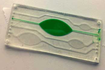 An all OSTE RCA chip fabricated at MST. Collaboration between Uppsala University and MST, with original molds made by DTU, Denmark.