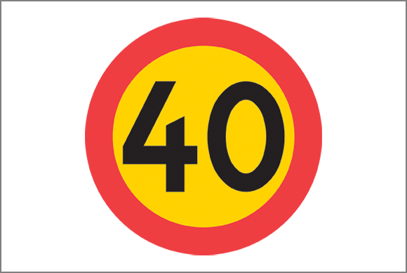 40 km/timme är en av de nya hastighetsgränserna som tillkommit.
