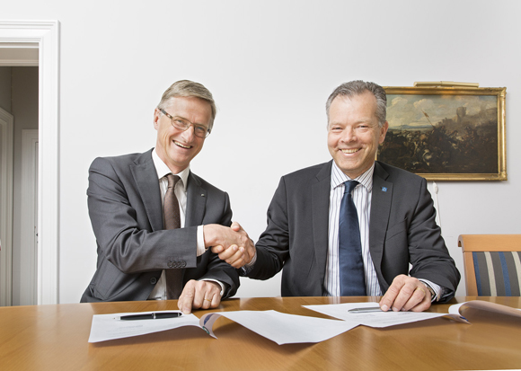 Anders Dahl, chef för "Business Division Distribution and Sales" på Vattenfall, och Peter Gudmundson, rektor på KTH.
