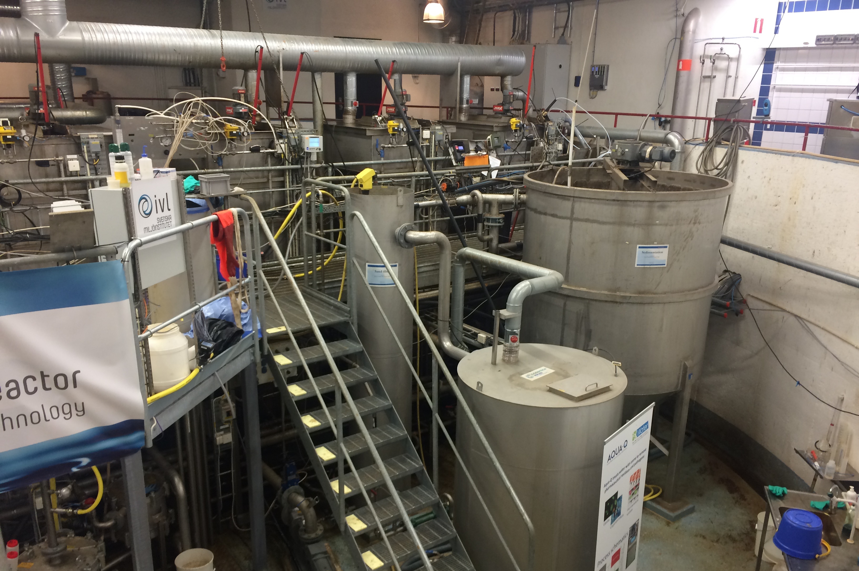 Inside a water plant.