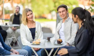Students having fika