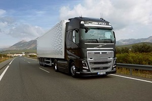 Volvo truck on the road
