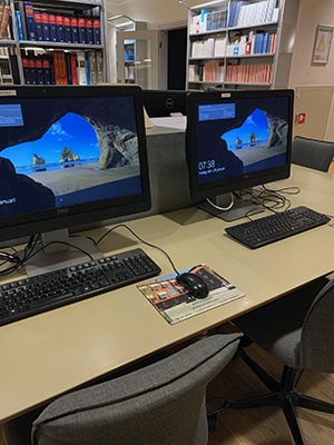 Two computers at the main library
