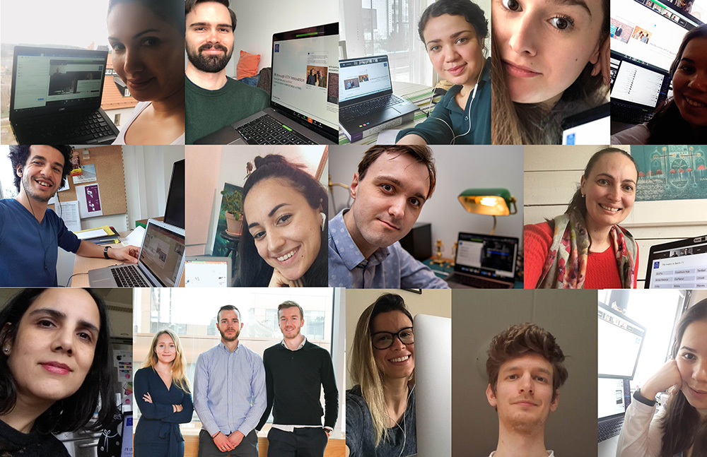 Ett kollage av selfies på deltagarna i den digitala batchstarten