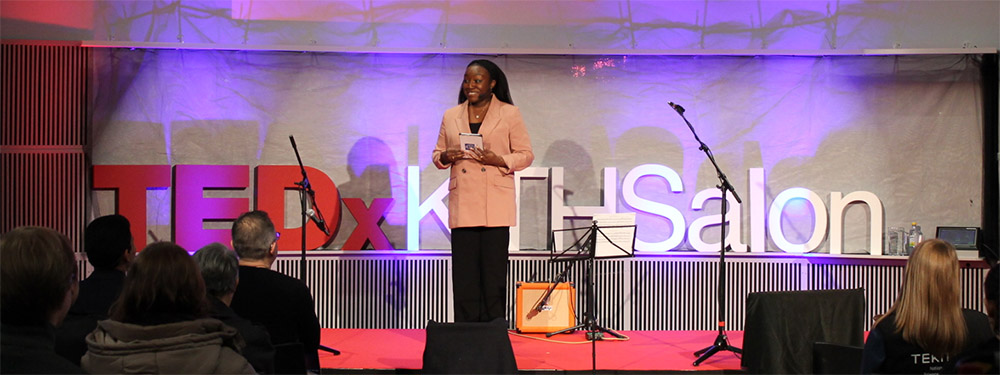 Binette Seck as a moderator for TEDxKTH