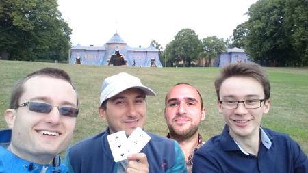 One of us is present only virtually in this photo. :-) Not sure if that counts.