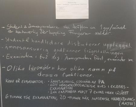 Tavla 3: Rollfördelning handledare-examinator-ämnesansvarig